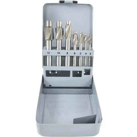 Planforsenkersett HSS, M3-M12, 7 deler