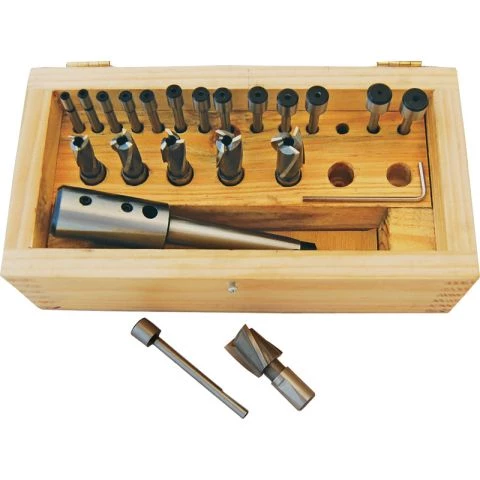 Planforsenkersett HSS, hull Ø 4 mm, 21 deler