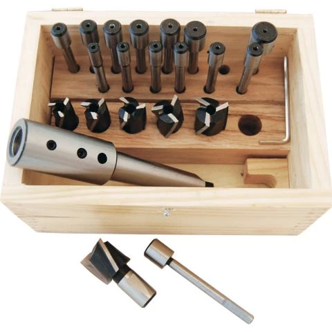 Planforsenkersett HSS, hull Ø 6 mm, 21 deler 
