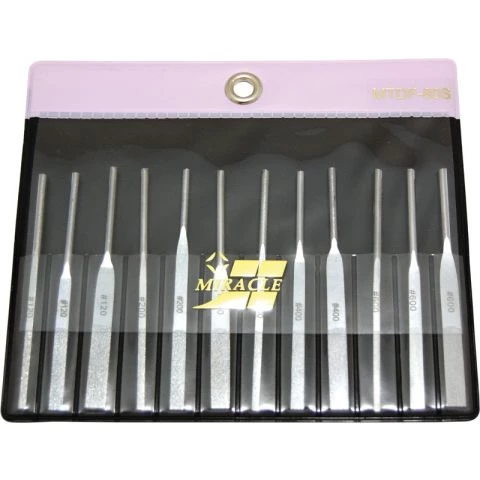 Diamantfilsett 12 stk flatt, korn #120-600